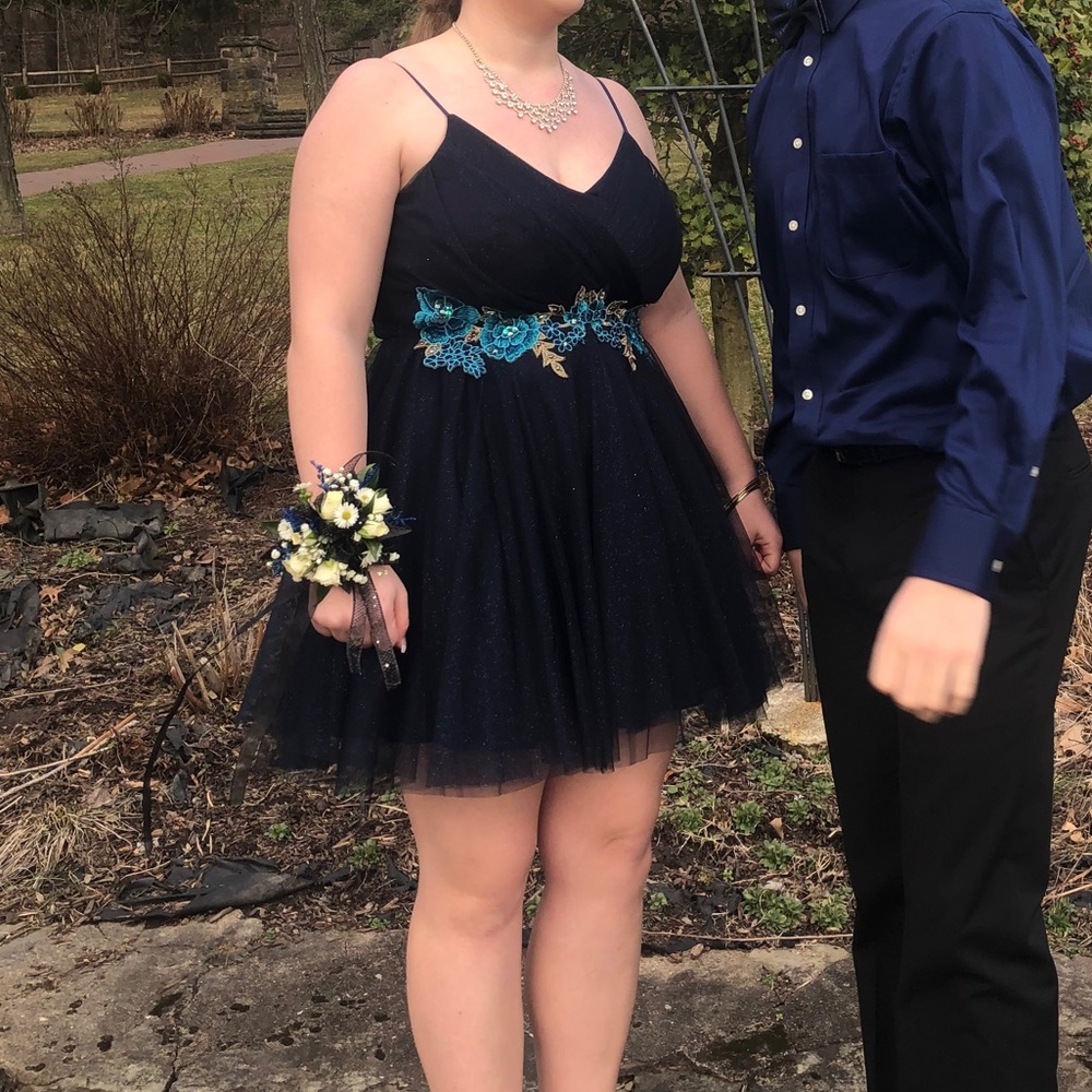 navy blue homecoming dress